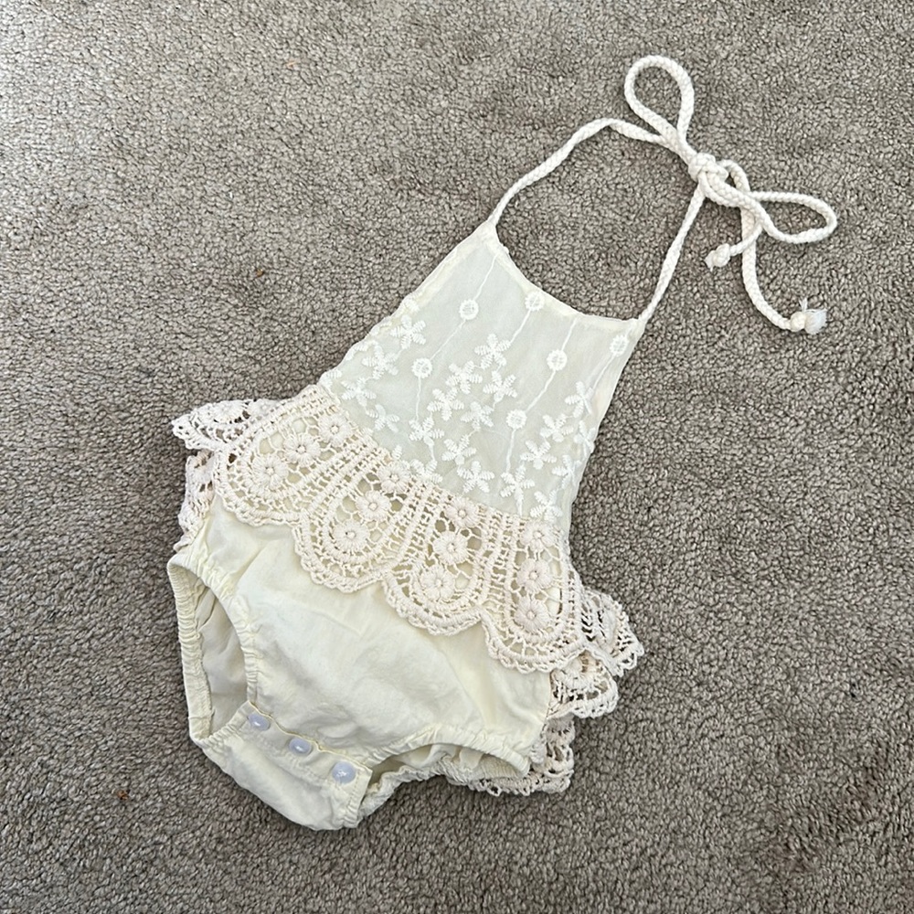 Cream toddler romper